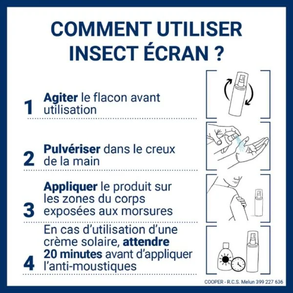 INSECT ECRAN Anti-Tiques 100ml - Répulsif Peau Dès 24 Mois - Zones Tempérées