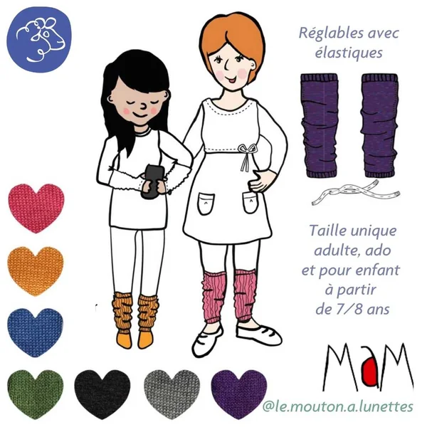 Jambières en laine mérinos femme et ado MaM - Coloris 2023-24