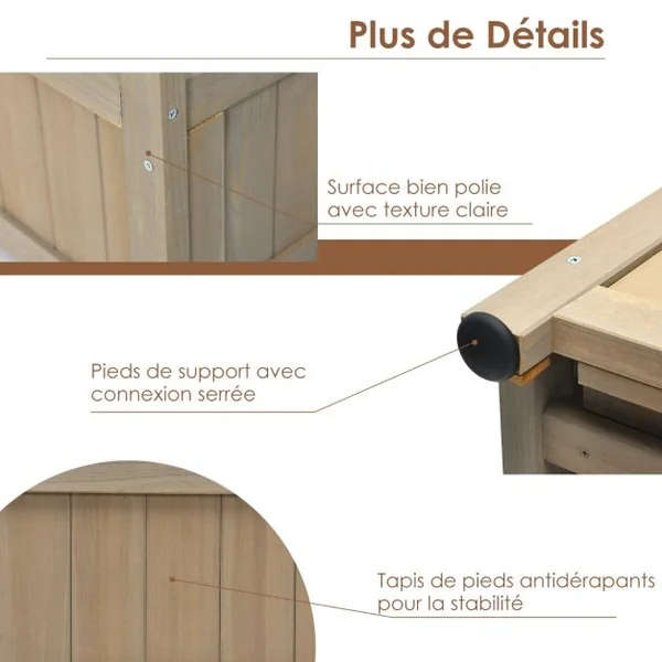 Jardinière avec Treillis en Bois de Sapin Pré-huilé 80 x 40 x 171 CM Bac à Fleurs pour Plante Grimpante avec Fond Amovible