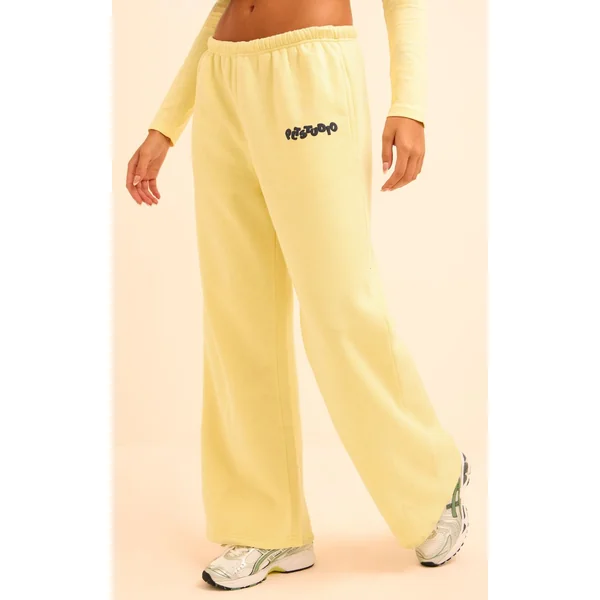 Jaune Jogging Jaune Beurre PLT Studio À Taille Fine Et Imprimé Synthétiqueff