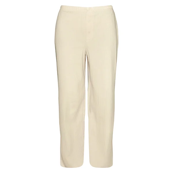 Jaune Pâle Pantalon Large À Boutons
