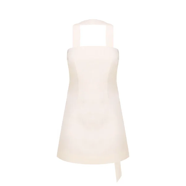 Jaune Pâle Robe Droite Bandeau À Détail Foulard Tissé