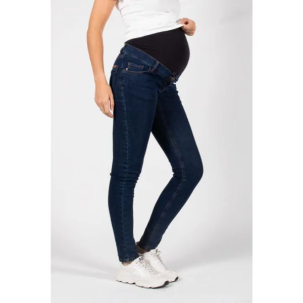 Jean de grossesse slim en denim bleu brut