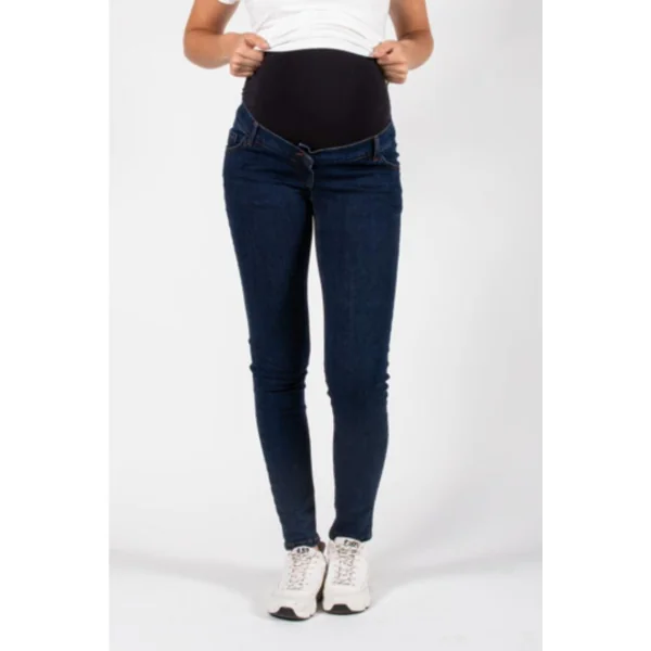 Jean de grossesse slim en denim bleu brut