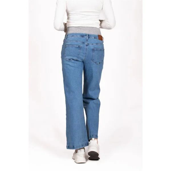 Jean de grossesse wide-leg en denim bleu clair