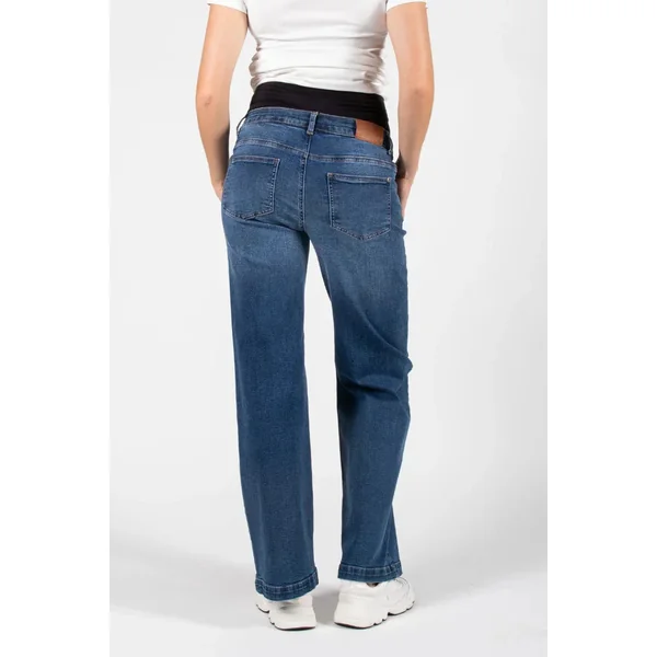 Jean de grossesse wide-leg en denim bleu
