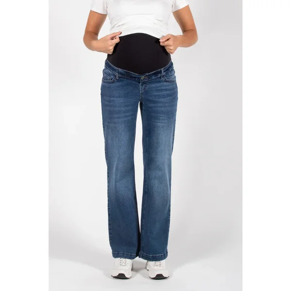 Jean de grossesse wide-leg en denim bleu