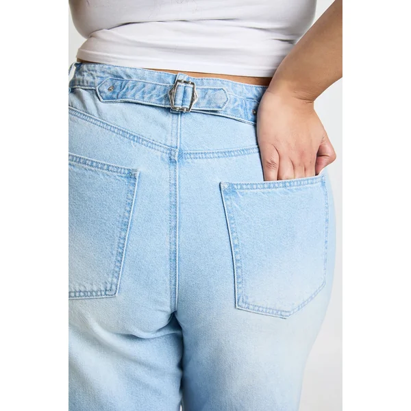 Jean Grande Taille Coupe Ample Taille Cintrée Avec Ajusteur