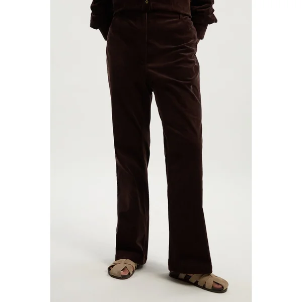 Jean Grande Taille en Velours Côtelé Stretch Évasé