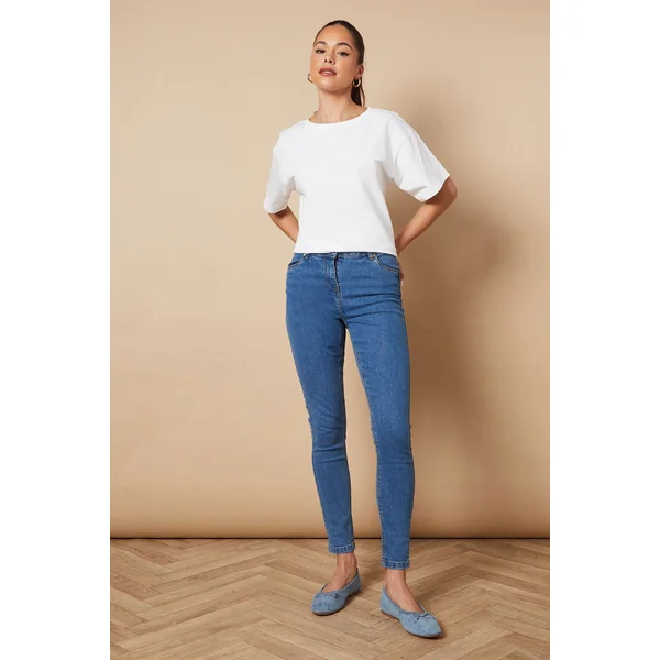 Jean Skinny Taille Moyenne Jade