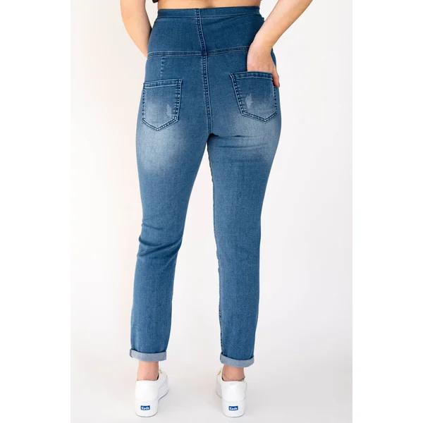 Jeans 7/8 délavé - bleu denim