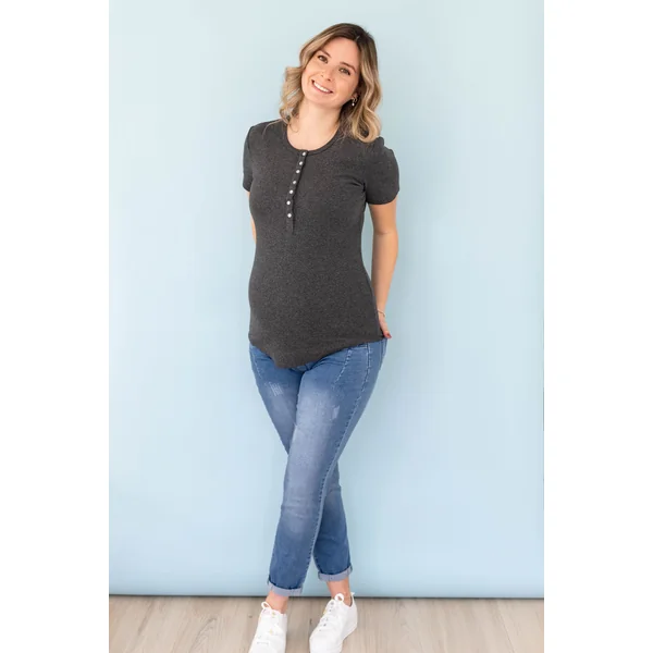 Jeans 7/8 délavé - bleu denim