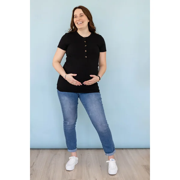 Jeans 7/8 délavé - bleu denim