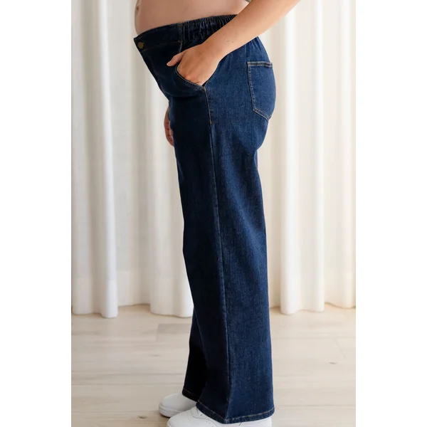 Jeans - coupe relaxed (taille élastique) - indigo