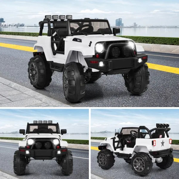 Jeep Électrique 12 V Voiture pour Enfants avec Télécommande 2,4 G Voiture Électrique avec Musique Rouge