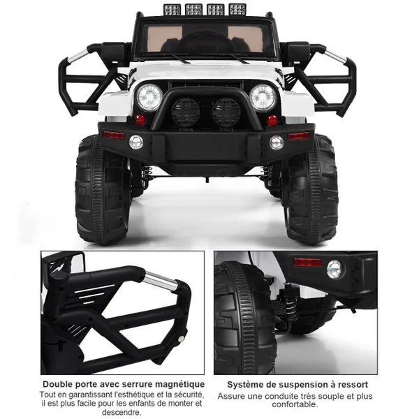 Jeep Électrique 12 V Voiture pour Enfants avec Télécommande 2,4 G Voiture Électrique avec Musique Rouge