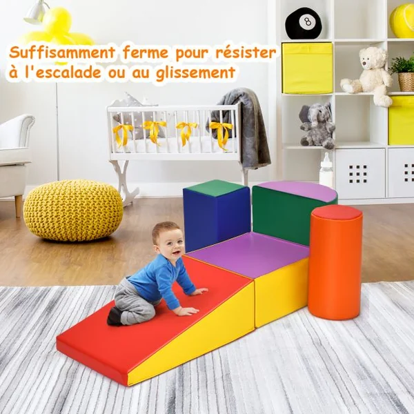 Jeu en Mousse Crawl Colorée Jeu Interactif Léger de 5 Pièces Jouet Composite en Logiciel avec Housse en Polyuréthane et Obturateur Epe