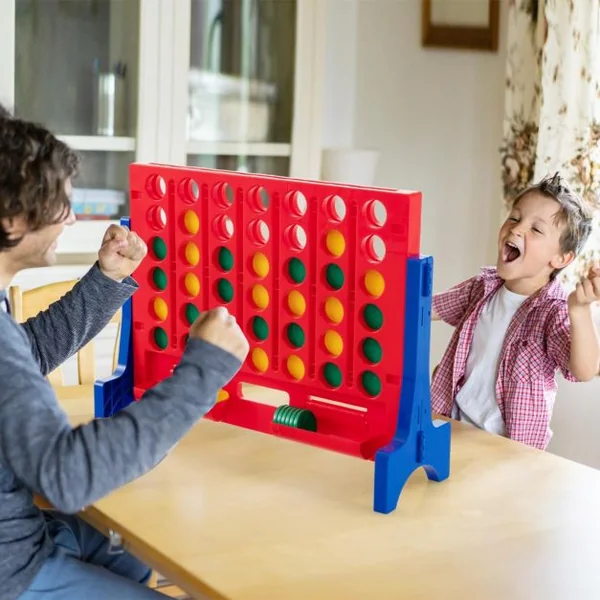Jeux Puissance 4 Géant Mural avec 42 Jetons Jeu de Société Ludique & Éducatif avec 2 Plateaux Utilisation 62x20x48,5cm Bleu
