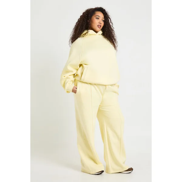 Jogger Grande Taille Basique À Jambe Droite Avec Détails De Pinces