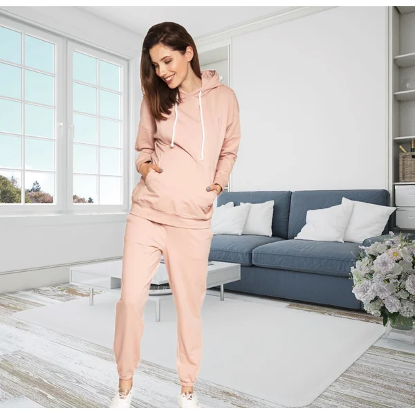Jogging de grossesse effet seconde peau Vegan - Noir/Rose - Reste S, L, XL