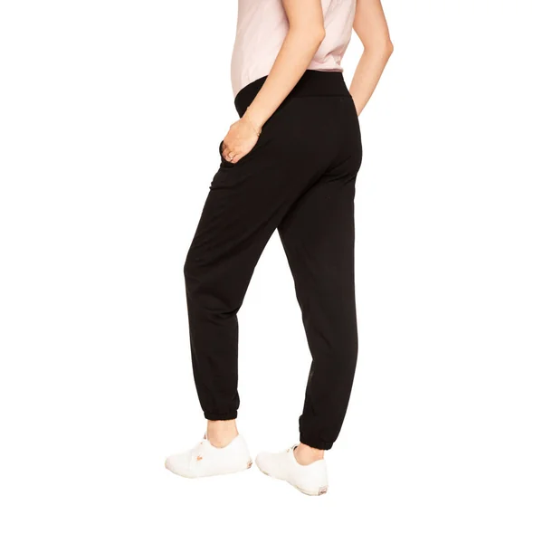 Jogging de grossesse effet seconde peau Vegan - Noir/Rose - Reste S, L, XL