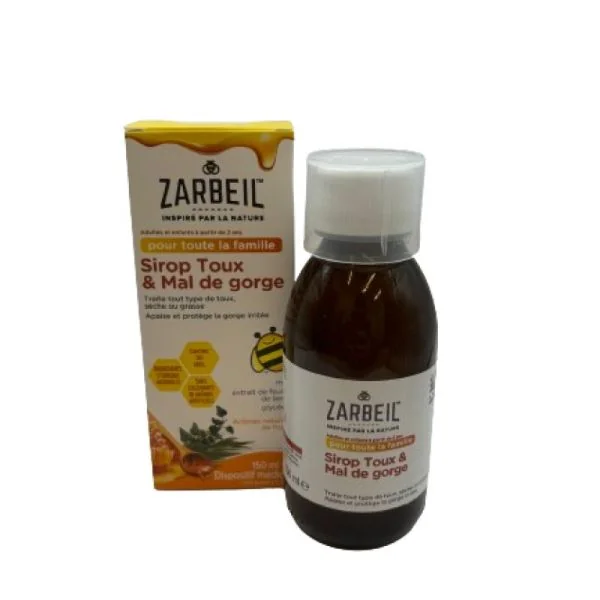 JOHNSON & JOHNSON - Zarbeil - Sirop toux & Mal de gorge - 150 ml - 3574661731223