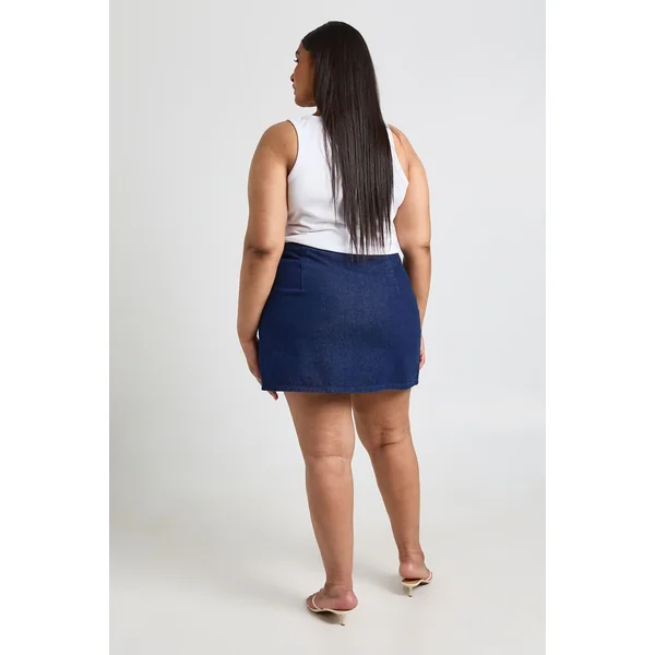 Jupe Courte Grande Taille À Boutons En Corne