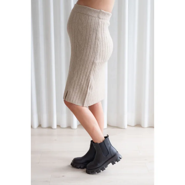 Jupe en lainage RACHEL - beige