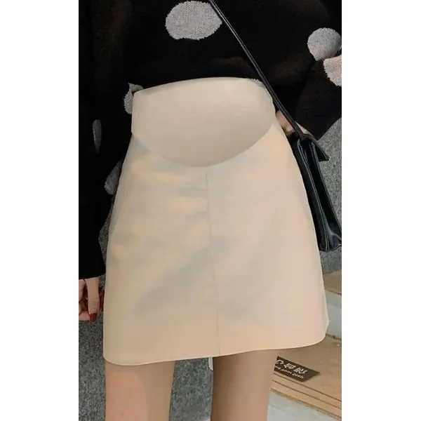 Jupe Grossesse Faux Cuir Courte