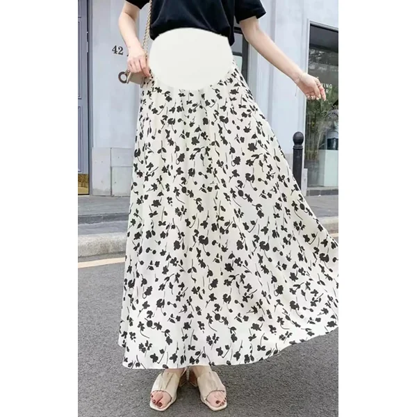 Jupe Grossesse Florale en Mousseline