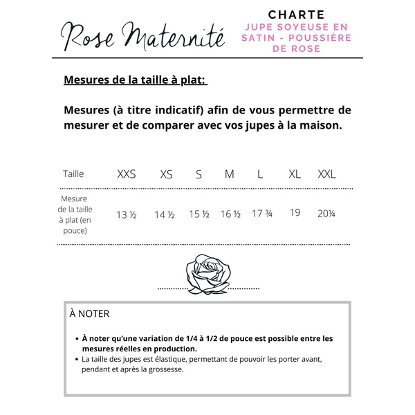 Jupe soyeuse en satin (à taille élastique) - poussière de rose