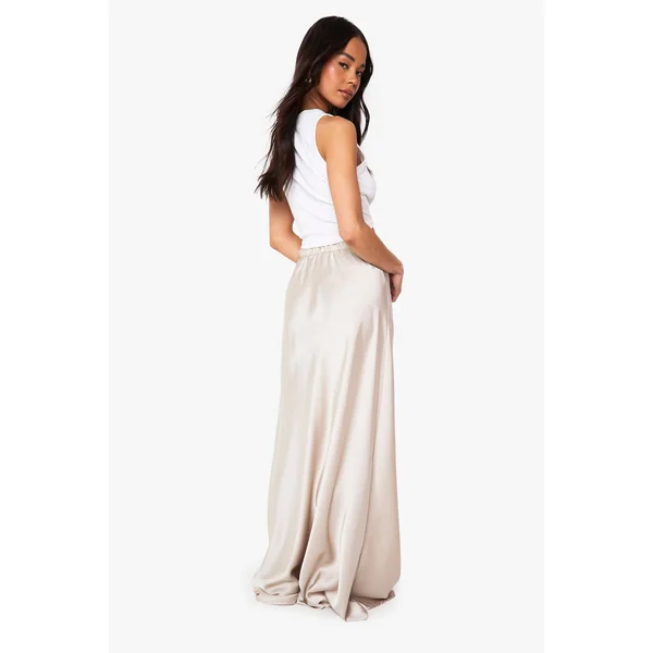 Jupe-culotte maxi en satin à cordon de serrage