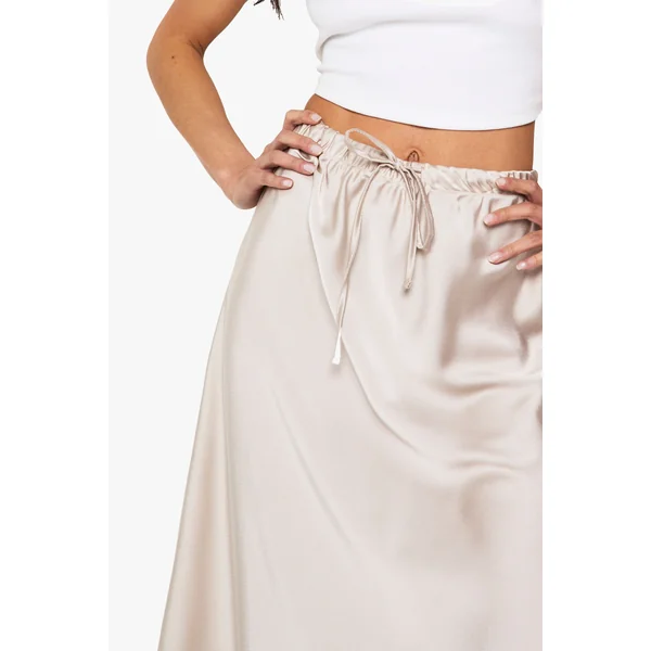 Jupe-culotte maxi en satin à cordon de serrage