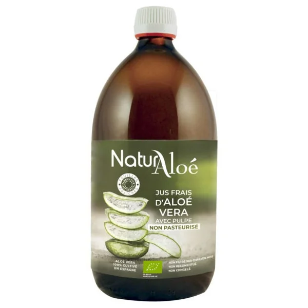 Jus frais d'Aloé Vera avec pulpe non pasteurisé - 1L
