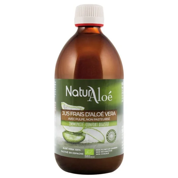 Jus frais d'Aloé Vera avec pulpe non pasteurisé - 500ml