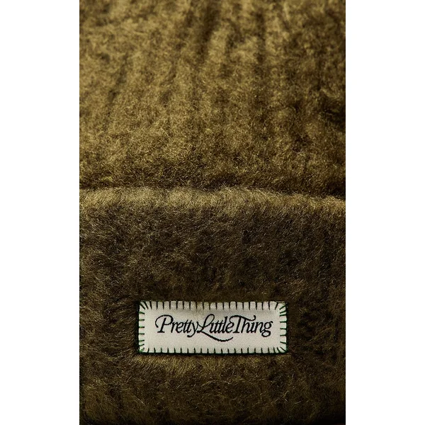 Kaki Bonnet Côtelé Épais Moelleux