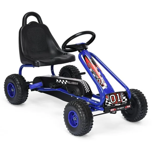 Kart à Pédales Vélo et Véhicule pour Enfants Siège Réglable avec Frein à Main 3-6Ans Bleu/Rouge/Vert/Rose/Orange/Noir