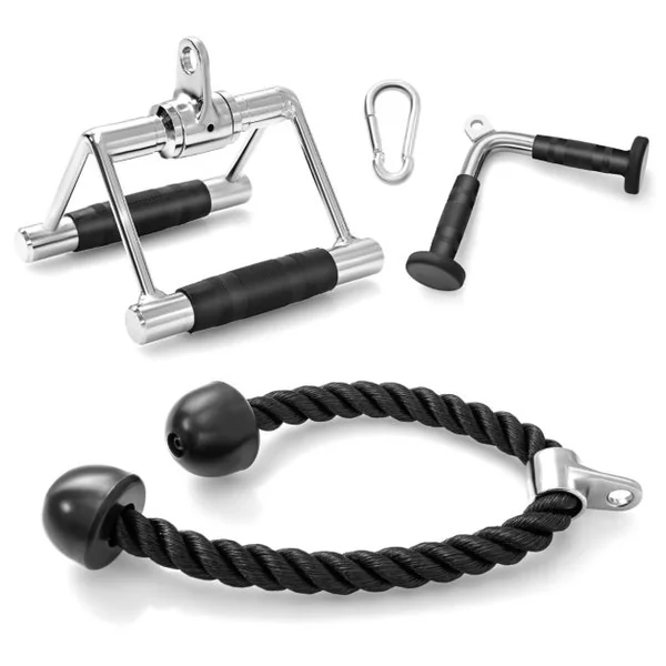 Kit d'Accessoires pour Machine de Musculation à Câble Accessoires de Traction Poignée à Pression en Forme de V Corde Triceps Poignée