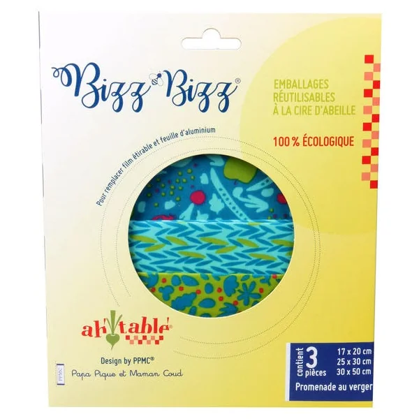 Kit de 3 Bizz-bizz rectangles "Promenade au verger"
