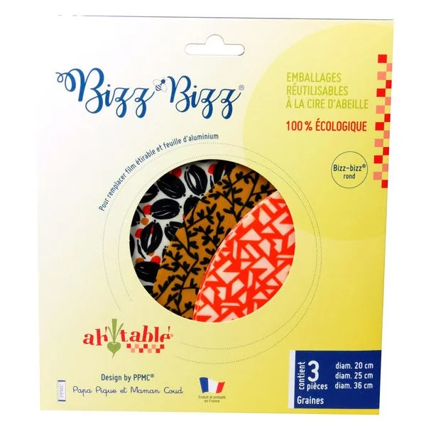 Kit de 3 Bizz-bizz ronds "Graines"