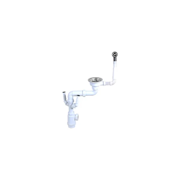 Kit de vidage A manuel évier avec panier acier inoxydable 1 bac
