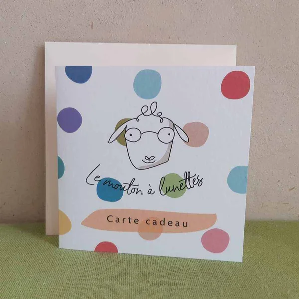 La jolie Carte Cadeau en papier - Le Mouton à Lunettes