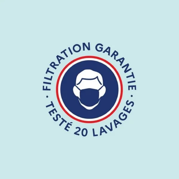 LAINIERE SANTE - 1 Masque Barrière UNS1 Adulte HAUTE FILTRATION Ajustable - Lavable 20 Fois
