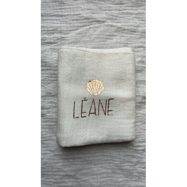 Lange Coquillage Personnalisé – cadeau de naissance personnalisé