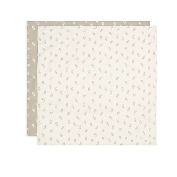 Lange gaze de Coton large 115x115cm Twig Olive Green (lot de 2)