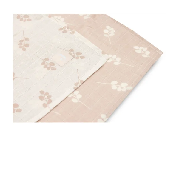 Lange Gaze de Coton Large 115x115cm Twig - Wild Rose (Lot de 2)