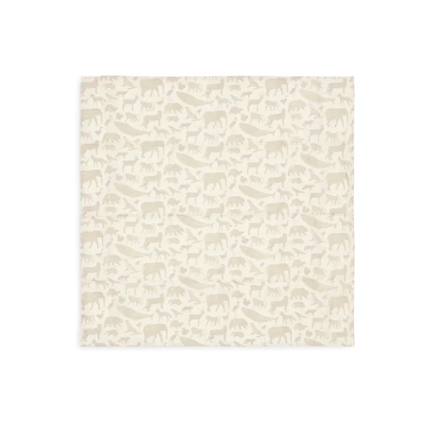 Lange gaze de Coton small 70x70cm Animals Nougat Lot de 3)