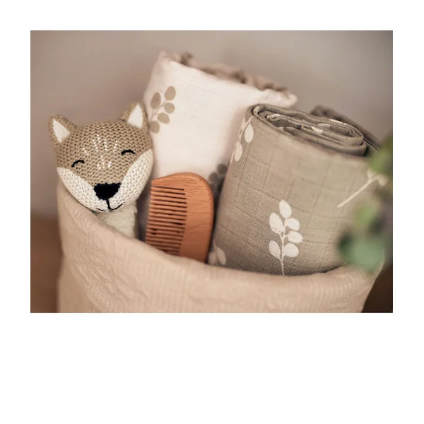 Lange gaze de Coton small 70x70cm Twig Olive Green (Lot de 3)