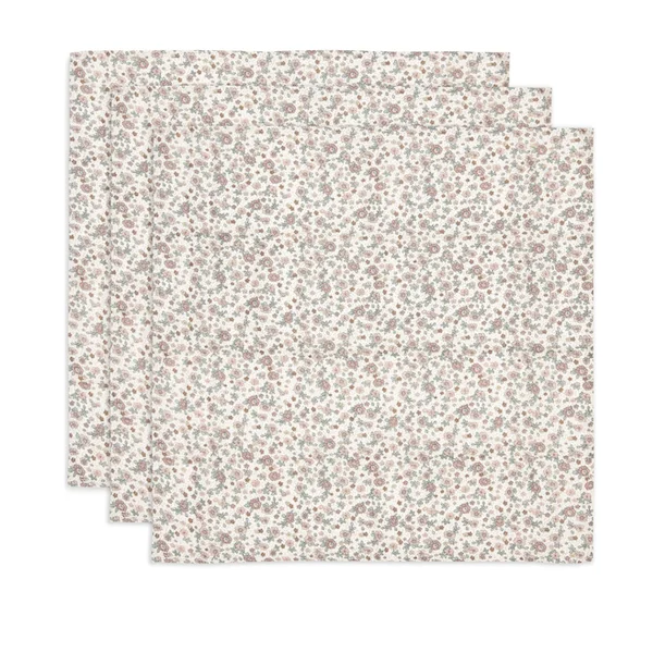 Langes en gaze de coton Retro Flowers 70 x 70 cm (lot de 3)