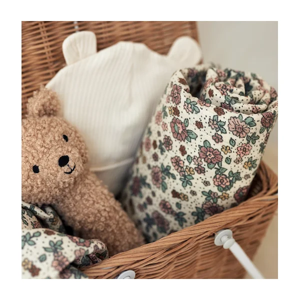 Langes en gaze de coton Retro Flowers 70 x 70 cm (lot de 3)